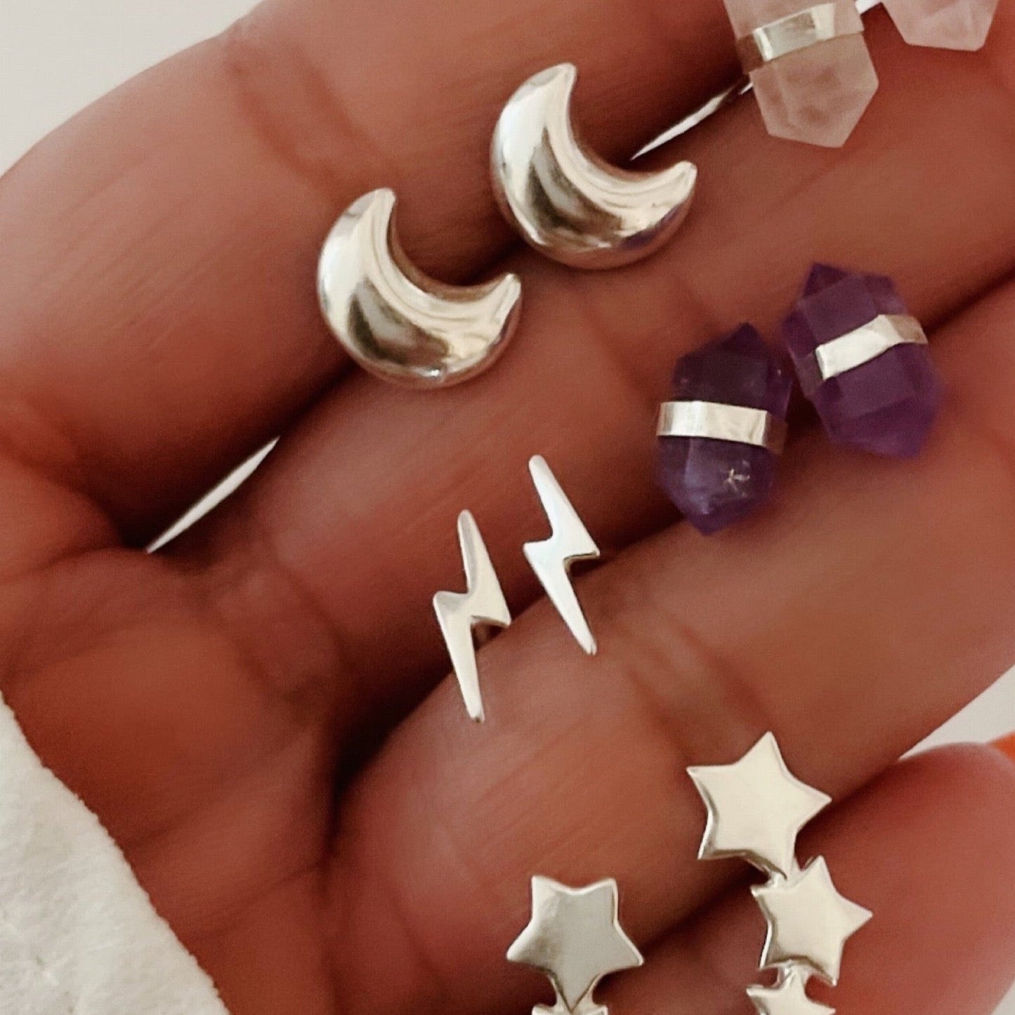 TINY LIGHTNING EARRINGS